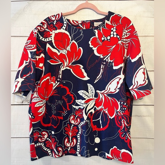 By Malene Birger Acome floral-print cotton-blend twill top in EUC - Picture 1 of 5